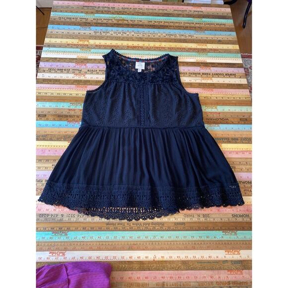 Knox Rose XL Lace Ruffle Boho Cottagecore Shirts Tops Lot Of 2 Eyelet - Picture 11 of 13